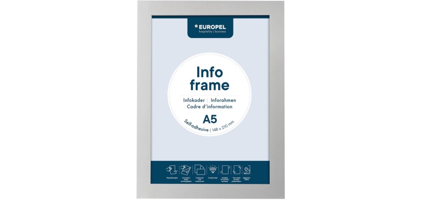 Europel info frame self-adhesive A5 silver