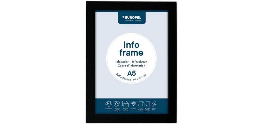 Cadre info Europel autocollant A5 noir