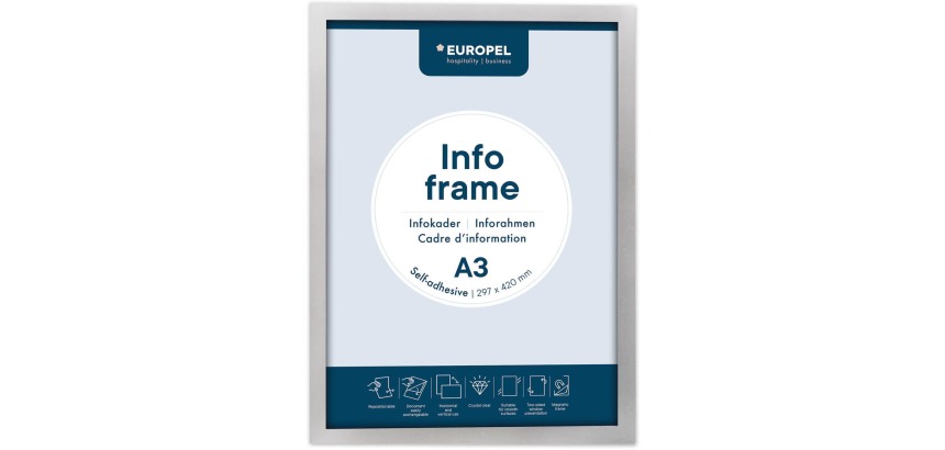 Europel info frame adhesive A3 silver
