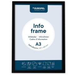 Infokader Europel zelfklevend A3 zwart