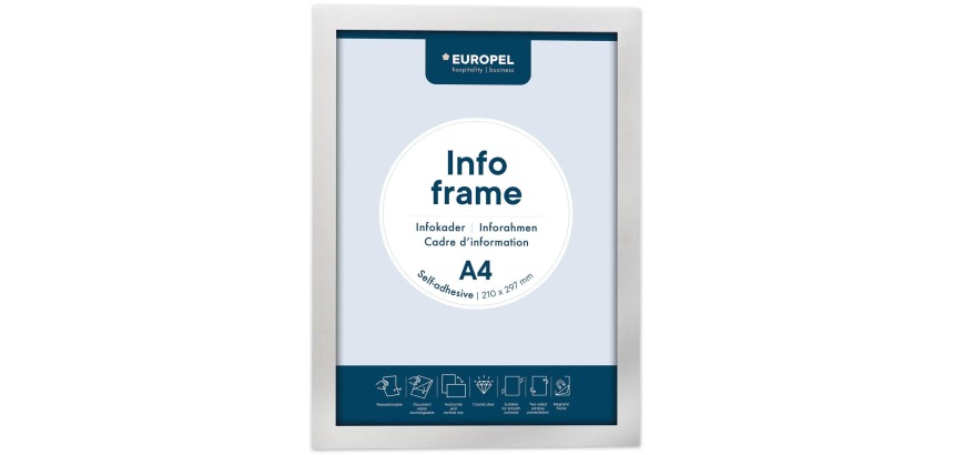 Cadre info Europel autocollant A4 argent