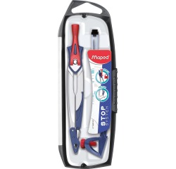 Compas Maped Stop System 3 parties présentoir 10 pièces