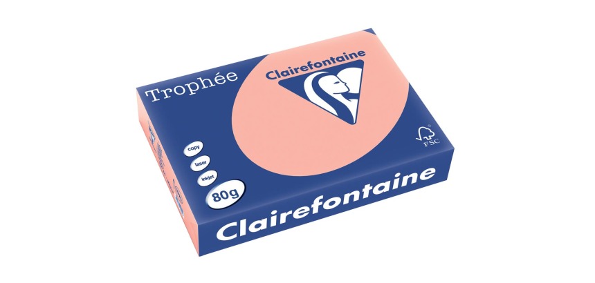 Clairefontaine Trophée papier couleur, A4, 80 g, 500 feuilles, pêche