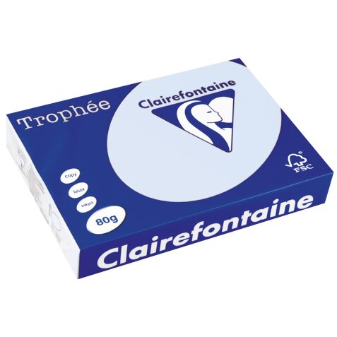 Clairefontaine Trophée gekleurd papier, A4, 80 g, 500 vel, azuurblauw