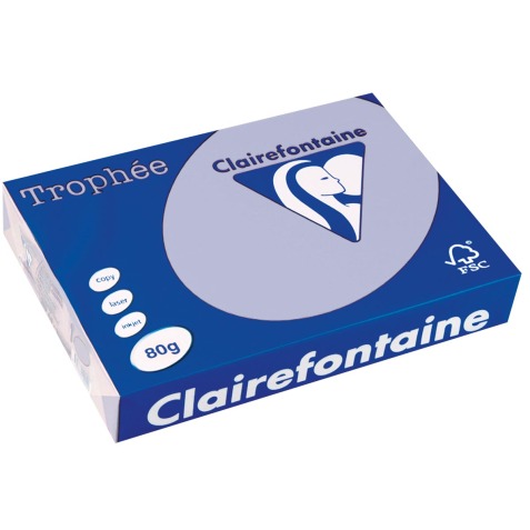 Clairefontaine Trophée papier couleur, A4, 80 g, 500 feuilles, lavande