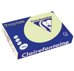 Clairefontaine Trophée papier couleur, A4, 80 g, 500 feuilles, vert pâle