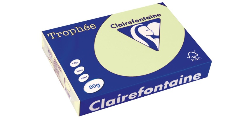 Clairefontaine Trophée Farbpapier, A4, 80 g, 500 Blatt, Hellgrün