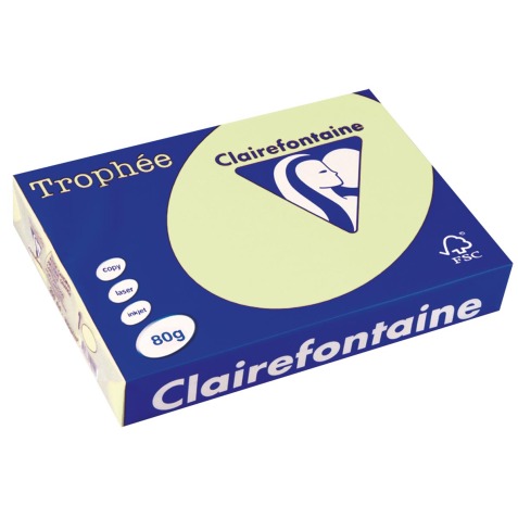 Clairefontaine Trophée papier couleur, A4, 80 g, 500 feuilles, vert pâle