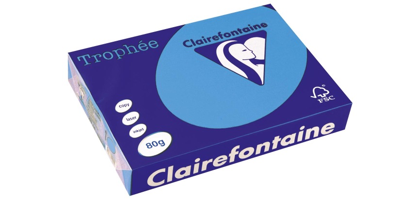 Clairefontaine Trophée Intens, gekleurd papier, A4, 80 g, 500 vel, koningsblauw