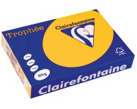 Clairefontaine Trophée Intens, papier couleur, A4, 80 g, 500 feuilles, jaune tournesol