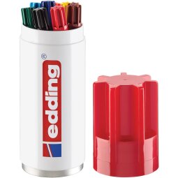 Edding permanent marker 3000, koker van 8 stuks in geassorteerde kleuren