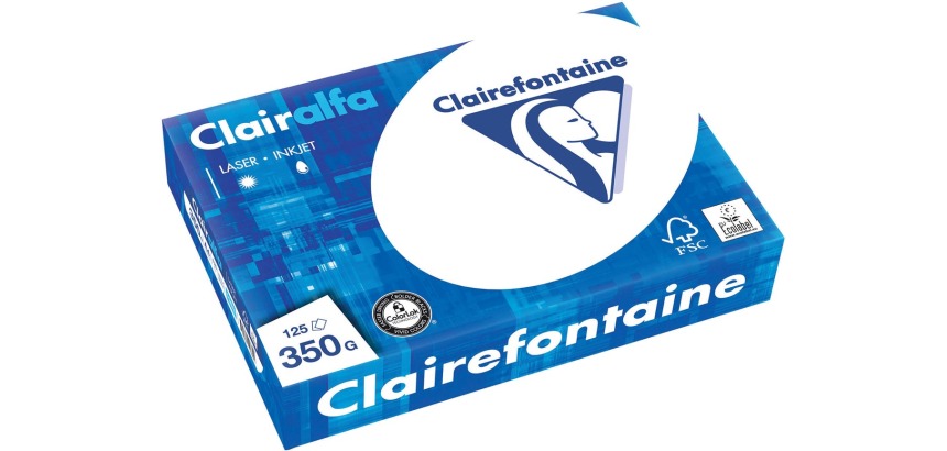 Clairefontaine Clairalfa papier de présentation, A4, 350 g, paquet de 125 feuilles