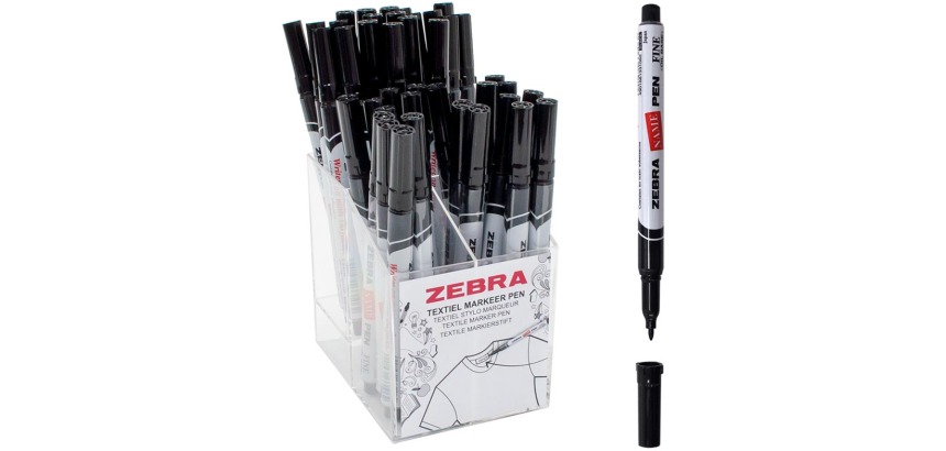 ZEBRA fabric marker, fine, black, volume
