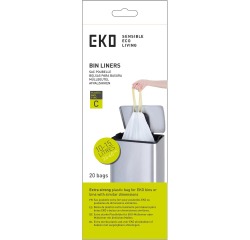 Afvalzak EKO MDPE type C met trekband 45x50cm 10-15L wit rol à 20 stuks