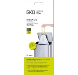 EKO MDPE trash bag type D with drawstring 55x55cm 18-21L white 20 pieces