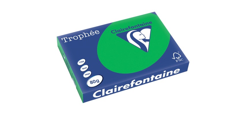 Clairefontaine Trophée Intens, colored paper, A3, 80 gsm, 500 sheets, billiard green