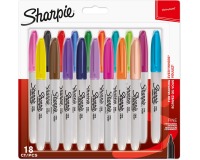 Sharpie permanente marker, fijn, blister van 18 stuks in geassorteerde kleuren