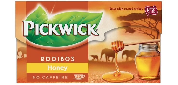 Pickwick thé, rooibos et miel, paquet de 20 sachets