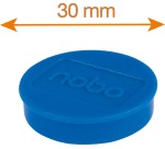 Aimant Nobo 30mm bleu 4 pièces