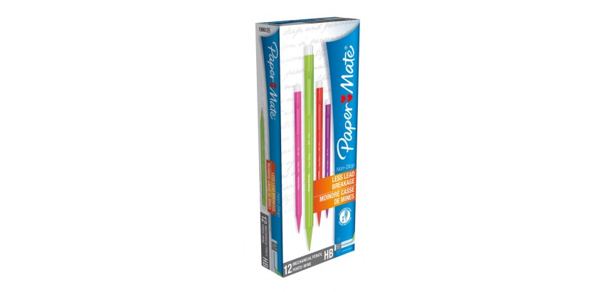 Paper Mate portemine Non-Stop, boîte de 12 pièces en couleurs assorties