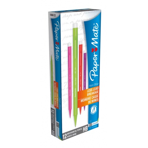 Paper Mate portemine Non-Stop, boîte de 12 pièces en couleurs assorties