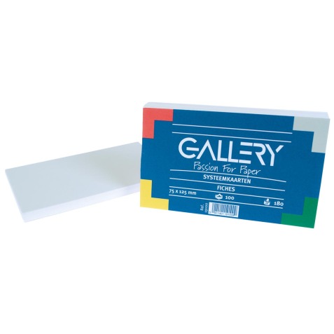 Gallery fiches blanches ft 7,5 x 12,5 cm, uni, paquet de 100 pièces