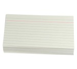 Gallery white cards, 7.5 x 12.5 cm, ruled