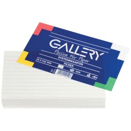 Gallery witte systeemkaarten, ft 7,5 x 12,5 cm, gelijnd, pak van 100 stuks