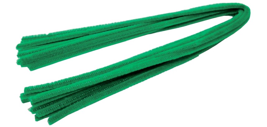 Bouhon chenille string green, pack of 10 pieces