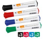 Whiteboardmarker Nobo Glide rond assorti 2mm 10st