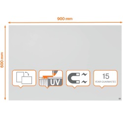 Nobo Infinity tableau blanc sans cadre, acier, magnétique, 90 x 60 cm