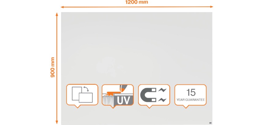 Nobo Infinity tableau blanc sans cadre, acier, magnétique, 120 x 90 cm