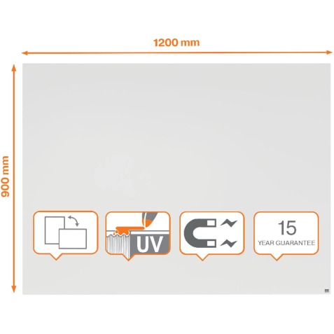Nobo Infinity randloos whiteboard, staal, magnetisch, 120 x 90 cm