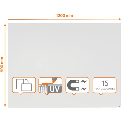 Nobo Infinity randloos whiteboard, staal, magnetisch, 90 x 120 cm