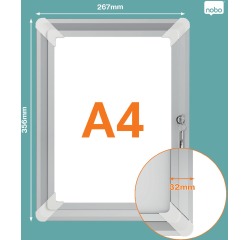 Nobo Premium Plus click frame, aluminum, lockable, size A4