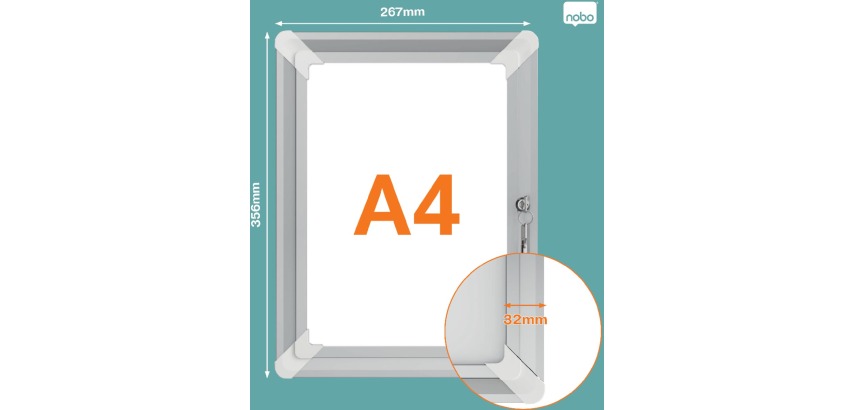 Nobo clicklijst Premium Plus, en aluminium, verrouillable, ft A4