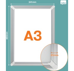 Nobo Click-Rahmen Premium Plus, aus Aluminium, verstärkte Ecken, Größe A3