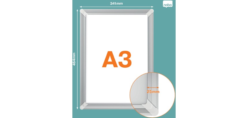 Nobo clicklijst Premium Plus, en aluminium, coins renforcés, ft A3