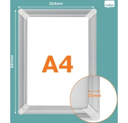 Nobo Klapprahmen Premium Plus, aus Aluminium, verstärkte Ecken Format A4