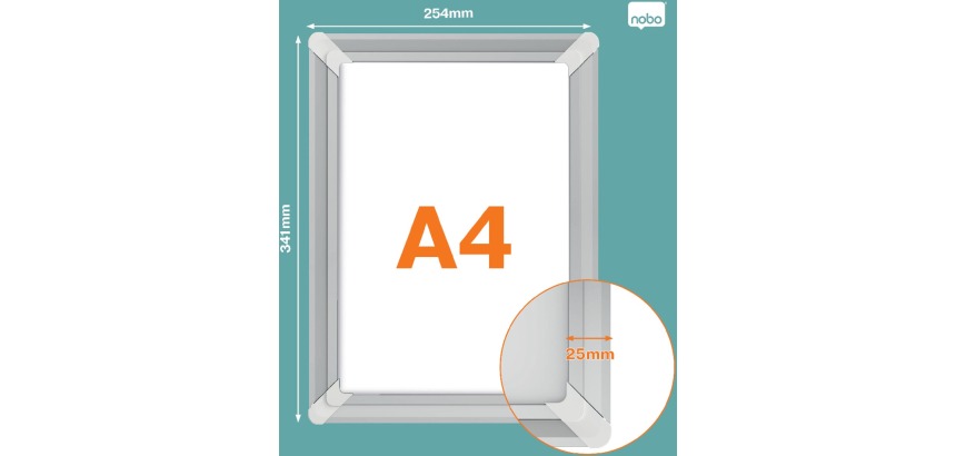 Nobo clicklijst Premium Plus, en aluminium, coins renforcés ft A4