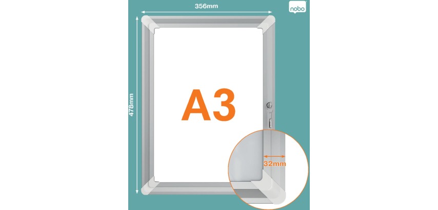 Nobo clicklijst Premium Plus, en aluminium, verrouillable, ft A3