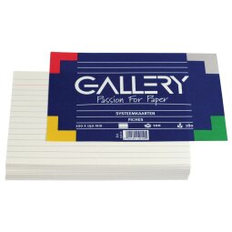 Gallery witte systeemkaarten, ft 10 x 15 cm, gelijnd, pak van 100 stuks