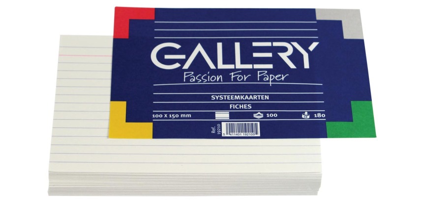Gallery fiches blanches, ft 10 x 15 cm, ligné