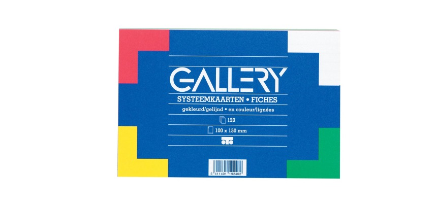 Gallery colored index cards, 4 x 6 in, pack of 120 pieces