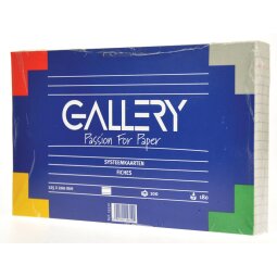 Gallery witte systeemkaarten, ft 12,5 x 20 cm, gelijnd, pak van 100 stuks