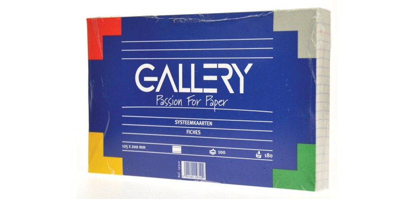 Galerie weiße Karteikarten, Format 12,5 x 20 cm, liniert, Packung mit 100 Stück