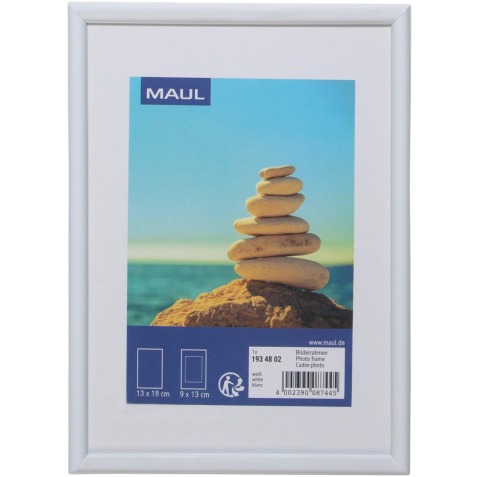 MAULart cadre-photo, cadre en plastique, ft 13 x 18 cm, blanc