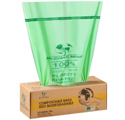 Sac poubelle bio Mr Green Mind 45x50cm 20L Distributeur 125 pièces