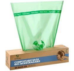 Sac poubelle bio Mr Green Mind 54x72cm 30L Distributeur 60 pièces