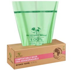 Sac poubelle bio Mr Green Mind 55x76cm 40-45L Distributeur 60 sacs